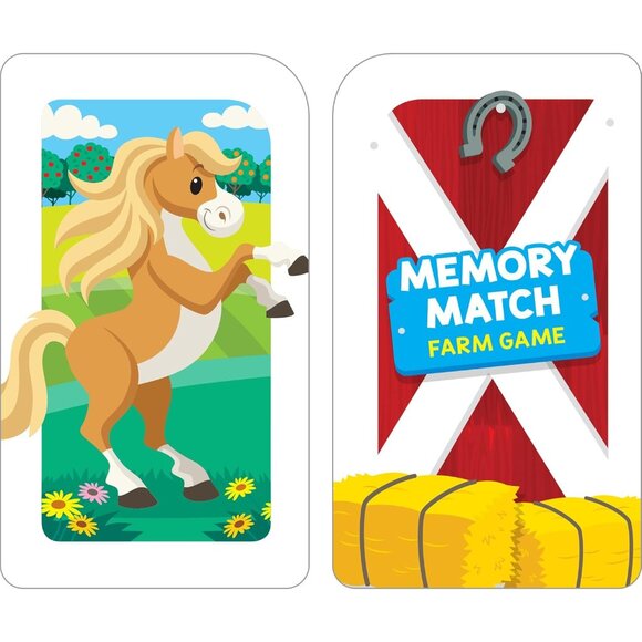 School Zone Memory Match Farm Game  Ages 3+ Animals Reading Counting Matching - Picture 4 of 10